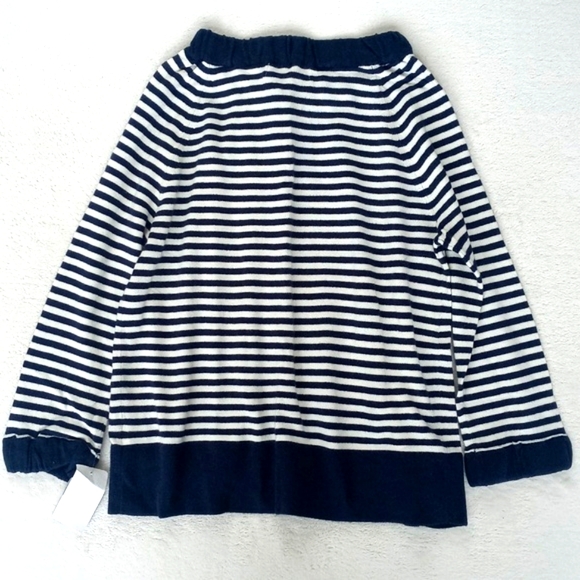 Merona Navy Blue White Stripe Rayon Blend 3/4 Sleeve Button Up Cardigan XS - Picture 6 of 16